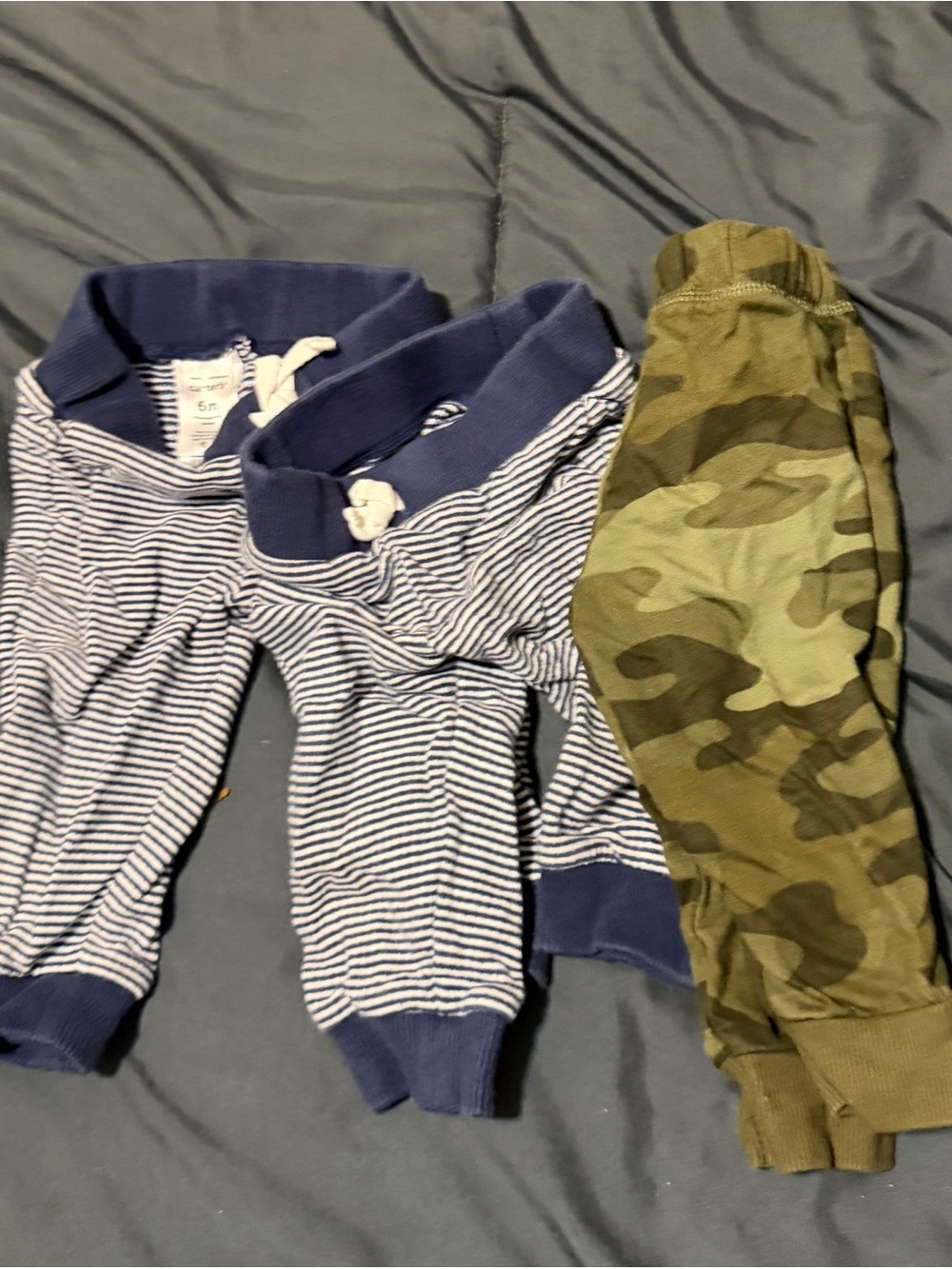 Carter's Navy Striped Joggers & Olive Camo Jogger - 2-Pack